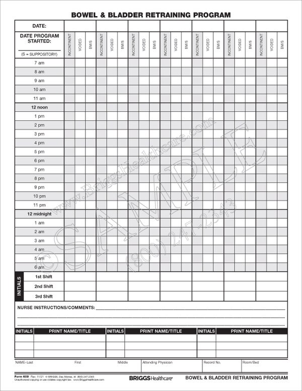 Bowel & Bladder Retraining Program Form